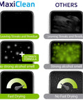 Comparison of MaxiClean Individually Wrapped Lens Wipes For Glasses And Devices Streak Free Clarity vs others.