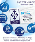 Pre-Moistened Glasses Wipes For Eyewear And Screens Ammonia Free 400 Count with size and usage illustrations