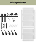 36 Inch By 84 Inch Sliding Barn Door With Six Point Six Foot Hardware Track Kit And Handle, Waterproof PVC Surface For Easy Cleaning