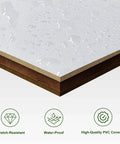 Close-up of waterproof PVC surface showing scratch resistance and durability for 36 Inch By 84 Inch Sliding Barn Door With Six Point Six Foot Hardware Track Kit And Handle.