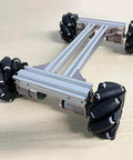 Mecanum Wheel 4WD Metal Robot Car Chassis Learning Kit with DC Encoder Motors featuring 97mm omnidirectional wheels aluminum frame.