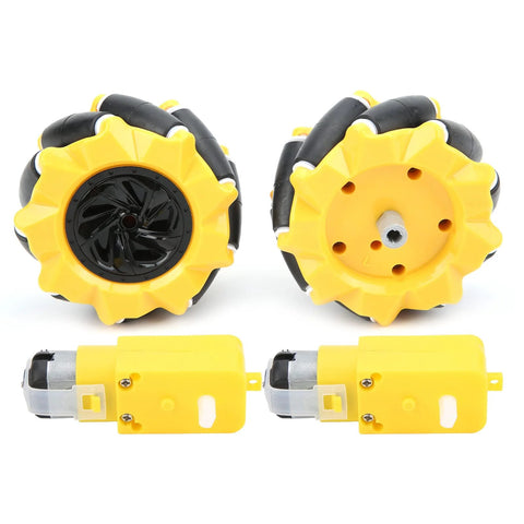 Mecanum Wheel Kit For TT Motors 80mm Rubber Coated Robot Wheel For DIY Smart Car Projects No Welding Plug Easy Assembly