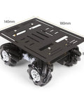 Mecanum Wheel Robot Chassis Kit With 360 Degree Omnidirectional Wheels Aluminum Alloy Frame TT Motors 66mm Platform Unassembled