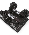 Mecanum Wheel Robot Chassis Kit with 360 Degree Omnidirectional Wheels, aluminum alloy frame, TT motors, 66mm wheels, top view