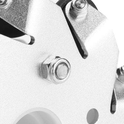 Close-up of steel and aluminum component from Four Pcs 100mm Mecanum Wheels Set For Robot Car With Beefy Steel And Aluminum Frame Omni Directional Movement
