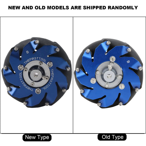 Comparison of new and old models of Mecanum Wheels 4 Inch With Dual Bearings At Each End Aluminum Omnidirectional Robot Wheels For DIY Robots