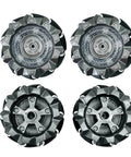 DIY Mecanum Wheel Robot Car Kit with 4WD omnidirectional chassis showing four 2.68 inch mecanum wheels from different angles.