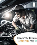 Mechanic checking car engine, related to 20 Pack 3 Amp Blade Fuses For Automotive Use, Fast Acting 3A Auto Fuses 12V 24V 32V.