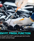 Mechanic using tool on car engine, illustrating non-OEM fit and function benefits