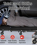 2.5 Inch Caster Wheels Set Of 6 For Creeper And Mechanic Stool Heavy Duty Rubber Rolling Casters with 360 Degree Silent Rotation