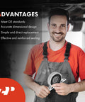 Mechanic holding Driveshaft Center Support Bearing For BMW E38 740i 750iL Series Models 1995 1997 1998 1999 2000 2001