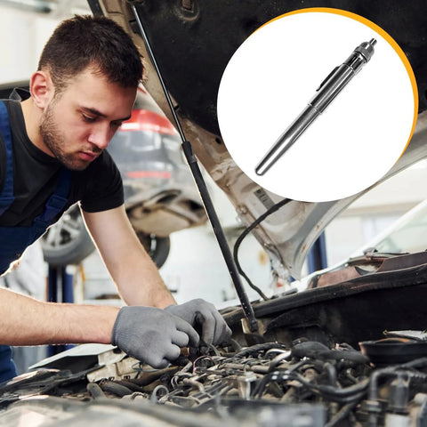 Mechanic using Car Precision Oiler Portable Aluminum Lube System Oiling Pen With Pocket Clip And Screw On Cover for vehicle maintenance