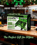 Rugged 18 Piece Impact Socket Extension Set With Swivel Universal Joint displayed in a workshop setting