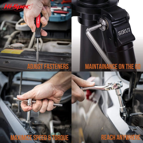 Image showing a Grab-And-Go 67-Piece Metric Auto Mechanic Tool Set For Cars, Motorcycles, Trucks, Boats, RVs And Jeeps in use