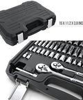Beefy Garage-Ready Mechanic Tool Set With Case 145-Piece Socket Kit With 1/4, 3/8, 1/2 Inch Drives SAE and Metric Sizes