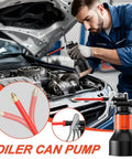 Mechanic using 350ml Hand Pump Oiler Can With Straight Spout High Pressure Lubrication Dispenser For Small Engines