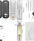 Mechanical Keyless Door Lock No Power Required With Handle Dual Use Password And Key Waterproof Anti Theft Easy To Install Zinc Alloy Construction With Three Layer Plating For Corrosion Resistance Suitable For Garages Hotels Offices And Warehouses