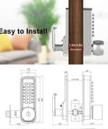 Mechanical Keyless Door Lock No Power Required With Handle Dual Use Password And Key Waterproof Anti Theft Easy To Install