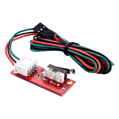 Close-up of Ten Pack Mechanical End Stop Limit Switches For RAMPS 1 4 And 3D Printers With 22AWG Cable Easy Plug And Play End Stop Kit For RepRap Machines Reliable Auto Home Switches For CNC And 3D Printing Projects showing circuit board and cables