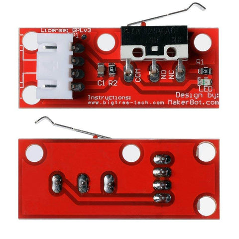 Ten Pack Mechanical End Stop Limit Switches For RAMPS 1 4 And 3D Printers With 22AWG Cable circuit board front view
