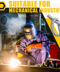 Welder in safety gear working; inset image of Six Pack 11.8 Inch Extension Springs With Dual Hook Ends, 0.31 Inch Wire Diameter And 0.39 Inch Coil.