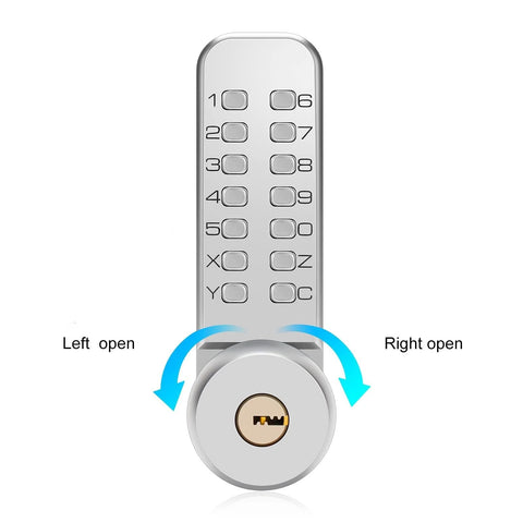 Front view of Mechanical Keyless Door Lock No Power Required With Handle Dual Use Password And Key Waterproof Anti Theft Easy To Install