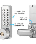 Mechanical Keyless Door Lock No Power Required With Handle Dual Use Password And Key Waterproof Anti Theft Easy To Install Zinc Alloy