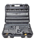 Pro Grade 192 Piece Mechanics Tool Set With One Quarter Inch, Three Eighths Inch, And One Half Inch Drive Sockets, SAE And Metric Wrenches
