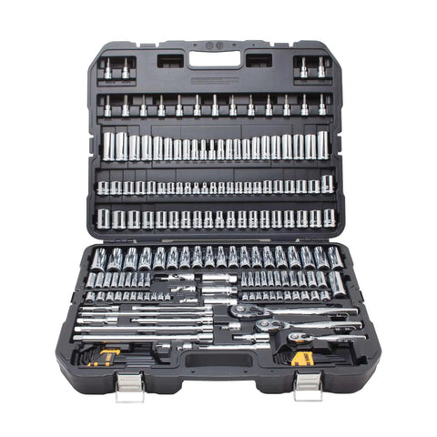 Pro Grade 192 Piece Mechanics Tool Set With One Quarter Inch, Three Eighths Inch, And One Half Inch Drive Sockets, SAE And Metric Wrenches