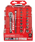 Mechanics Tool Set, 1/4 Inch Drive, 20 Piece (CMMT12108) with red packaging and visible ratchet and sockets