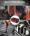132-Piece Mechanics Tool Set, SAE/Metric 1/4" & 3/8" Drive Socket Set in use for auto repair with storage case shown