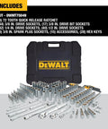 Pro Grade 192 Piece Mechanics Tool Set With One Quarter Inch, Three Eighths Inch, And One Half Inch Drive Sockets, SAE And Metric Wrenches