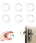 Self adhesive door stopper set cushions impact, protects walls and door knobs, reduces slams and noise, guards surfaces; white 3.15 inch pads.