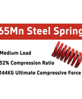 Two Pack 30mm OD 50mm Length Die Springs For 3D Printers Medium Load Compression Springs Made From 65Mn Steel Red Hot Bed Leveling Springs For Industrial Mold Die Sets 2 Pcs For Precise Leveling