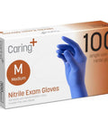 Box of Non Latex Powder Free Nitrile Exam Gloves 100 Count Disposable Medical Grade Ambidextrous Gloves, Medium Size