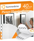Picture Hanging Strips 40 Strips 20 Pairs Damage Free Removal Wall Hangers Without Nails Adhesive Strips For Poster Artwork