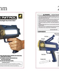 Instructions for As Seen On TV Mega Bright Rechargeable Spotlight With 10 Modes And Turbo Boost Up To 100 Percent with diagrams.