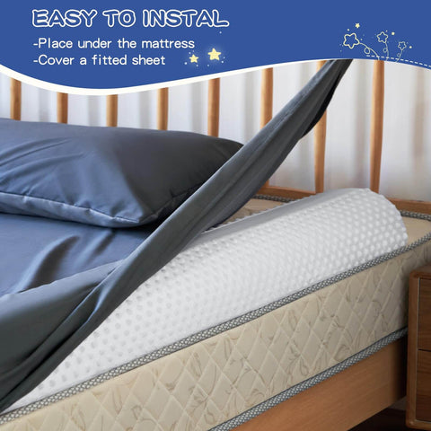 Memory Foam Toddler Bed Rail Bumper For All Bed Sizes With Non Slip Machine Washable Cover Safe Anti Fall Guard Rail Queen King Twin Full Size Bed Guard Protection For Child Sleep installed under sheet