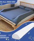 Memory Foam Toddler Bed Rail Bumper For All Bed Sizes With Non Slip Machine Washable Cover Safe Anti Fall Guard Rail Queen King Twin Full Size Bed Guard Protection For Child Sleep installed on queen bed