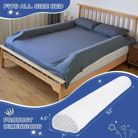 Memory Foam Toddler Bed Rail Bumper For All Bed Sizes With Non Slip Machine Washable Cover Safe Anti Fall Guard Rail Queen King Twin Full Size Bed Guard Protection For Child Sleep installed on queen bed