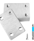 ✝️ 12 Pcs Mending Plate, 2.37 x 1.5 inch Stainless Steel Flat Plates with Holes, Straight Metal Mounting Braces Brackets Kit