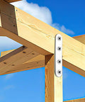 Mending Plates Flat Brackets, 12 Pcs Stainless Steel Straight Brace Brackets, Corner Fixing Joining Plates for Furniture with 48 Screws installed on wooden beams