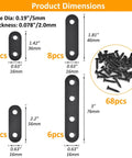 Dimensions and quantity of Mending Plates for Wood - 28 Set Metal Flat Plate Straight Bracket with screws