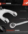 12 Piece Beefed Up Front And Rear Control Arm Set With Sway Bar Link Outer Tie Rod End And Lower Rear Ball Joint For Mercedes Benz E320 E350 E500 E550 E55 AMG CLS500 2003 To 2011 close-up view of control arms and bushings