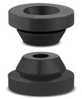 Two Mercedes Benz Rubber Bearing Mounts in black durable rubber, designed for vibration dampening in various vehicle models.