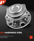 Mercedes-Benz Front Wheel Bearing And Hub Assembly For S450 S550 S550e S560 S560e S600 And Maybach S600 2014 To 2021 Drop In RWD Replacement showcased against a black background highlighting high hardness steel.