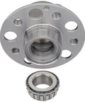 Pair Front Wheel Hub And Bearing Kit For Mercedes Benz Sl65 Amg Sl63 Amg Sl600 Sl550 Sl55 Amg Sl500 E550 E55 Amg E500 E350 E320 Cls63 Amg Cls550 Cls55 Amg Cls500 Replacement Part 230330 Bolt On Easy Install OEM Grade, showing front view of metal hub and separate bearing
