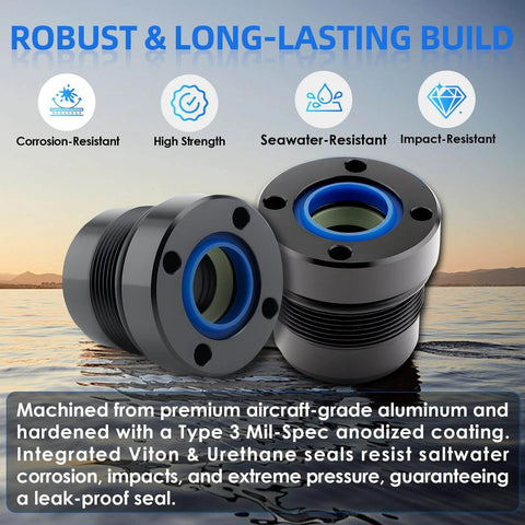 Steering Actuator End Cap Seal Kit for Mercury Outboard for Uflex UC128 UC128-OBF SVS Cylinders - Replaces 898349A15