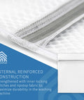 Close-up of Three Pack Durable Honeycomb Mesh Laundry Bags For Delicates 12 By 16 Inches With Auto Lock Zippers, showing reinforced fabric and zipper detail.