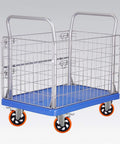Cart with 5 inch swivel plate casters with screw mounting dual locking brakes and quiet polyurethane wheels heavy duty 550 lb per caster